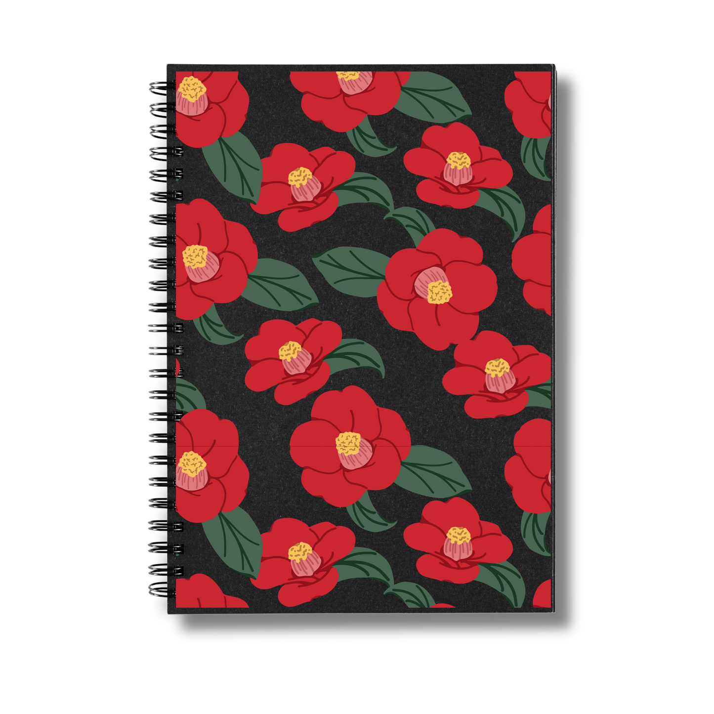 Blossom Bloom Red Floral Design Notepad | A5 | Unruled