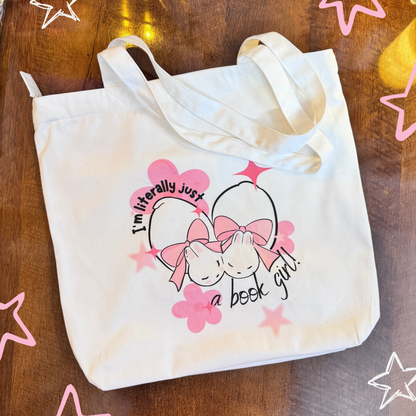 I Am Literally Just A Book Girl | Everyday Large Tote Bag | With Zipper